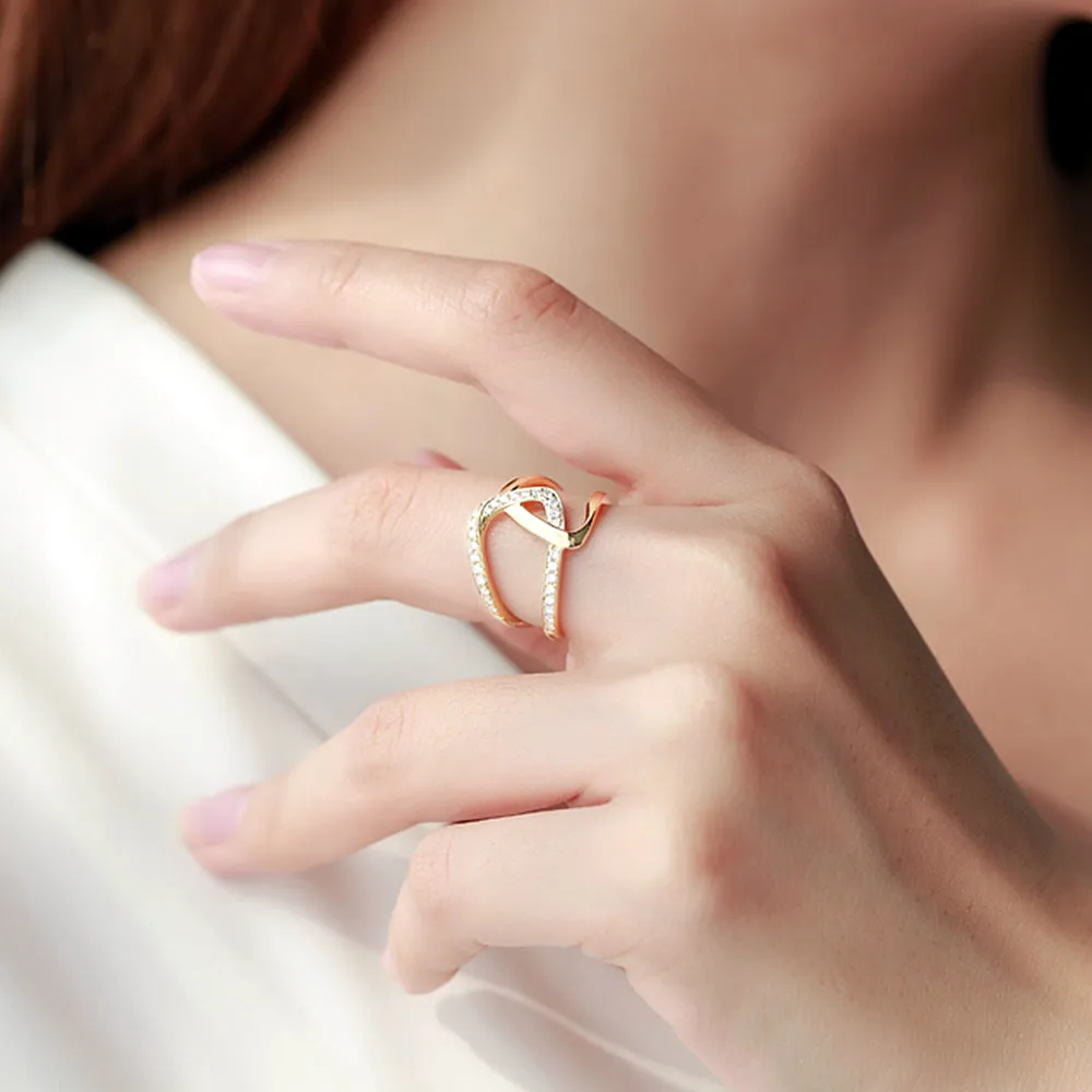 Diamond Asymmetry X Cross Statement Ring