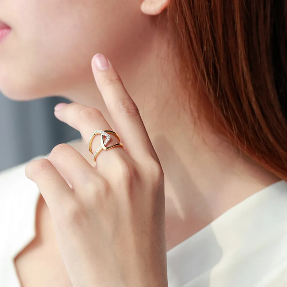 Diamond Asymmetry X Cross Statement Ring