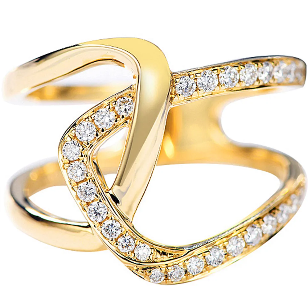 Diamond Asymmetry X Cross Statement Ring