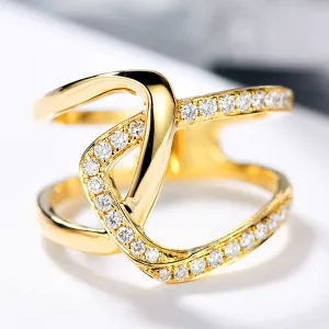 Diamond Asymmetry X Cross Statement Ring