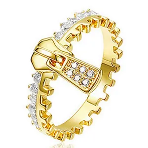 Diamond Zipper Statement Ring