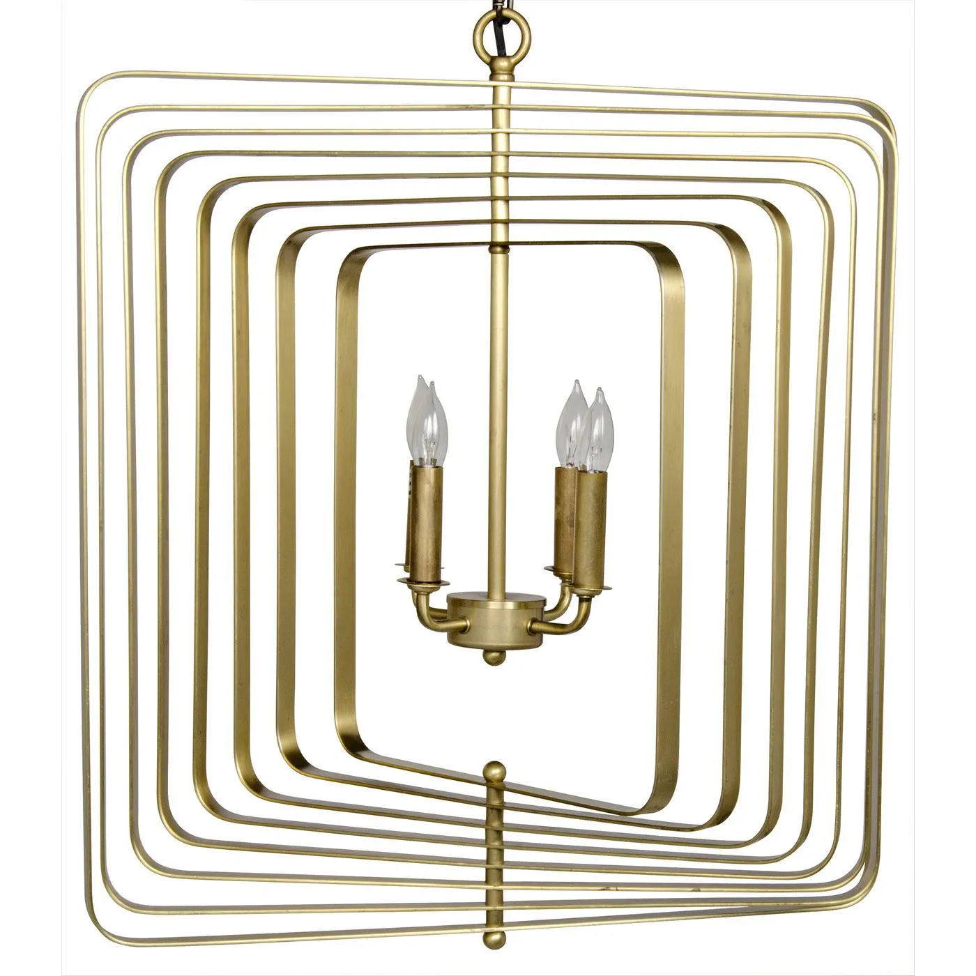 Dimaclema Chandelier, Small, Metal with Brass Finish