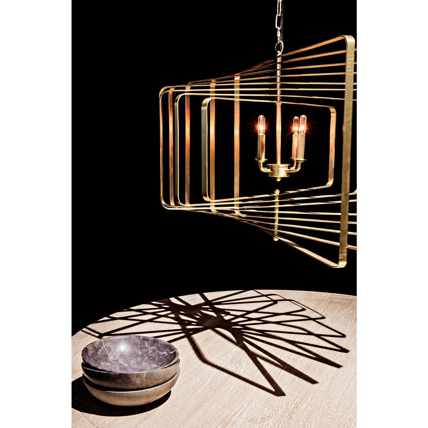 Dimaclema Chandelier, Small, Metal with Brass Finish