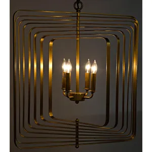 Dimaclema Chandelier, Small, Metal with Brass Finish