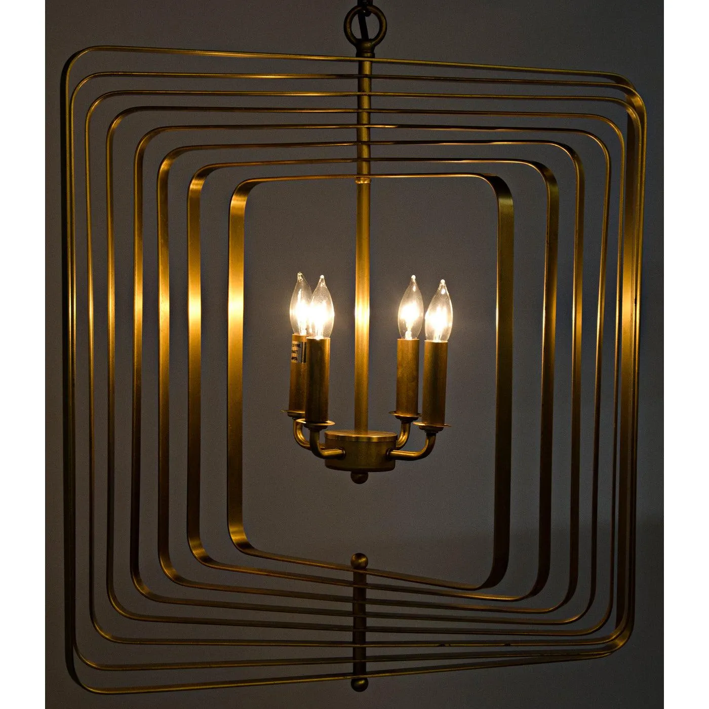 Dimaclema Chandelier, Small, Metal with Brass Finish