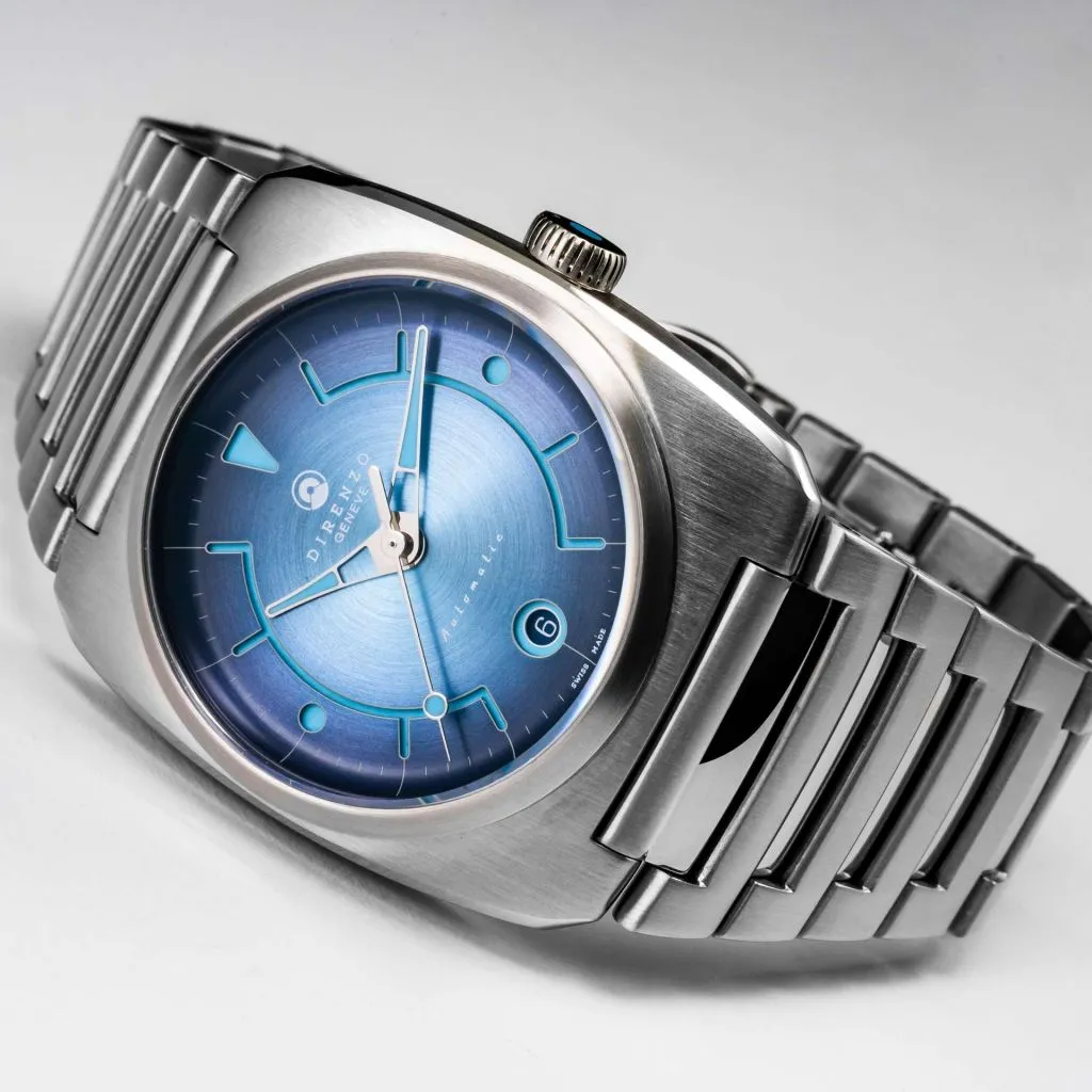 Direnzo DRZ02R Aerolite Blue&nbsp;with&nbsp;Date - Swiss&nbsp;Made