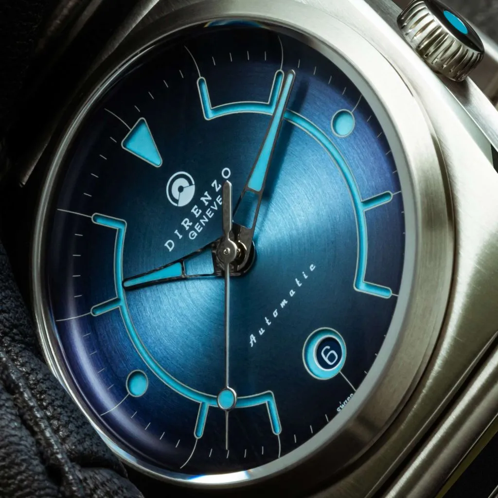 Direnzo DRZ02R Aerolite Blue&nbsp;with&nbsp;Date - Swiss&nbsp;Made