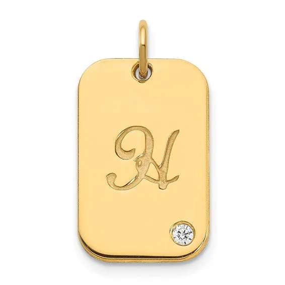 Dog Tag with Diamond Charm