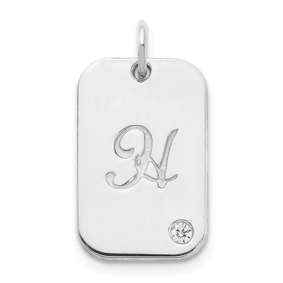 Dog Tag with Diamond Charm
