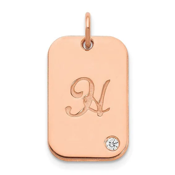 Dog Tag with Diamond Charm