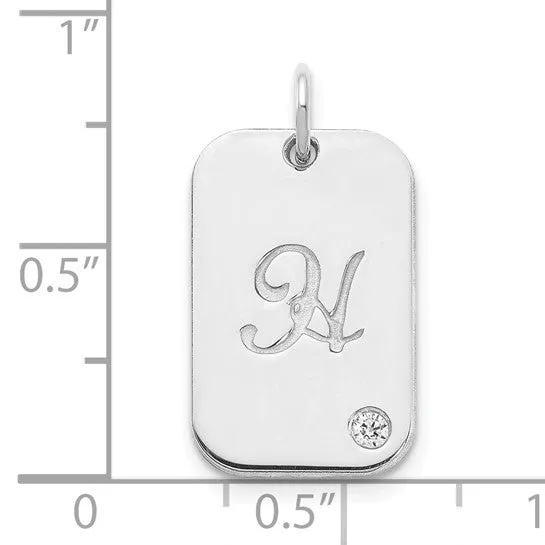 Dog Tag with Diamond Charm