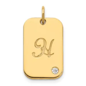 Dog Tag with Diamond Charm