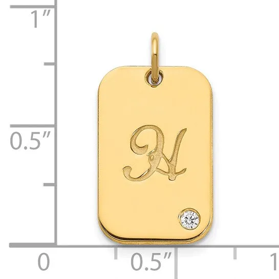 Dog Tag with Diamond Charm
