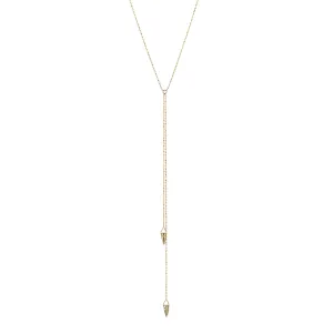 Double Drop Spike Necklace - Gold