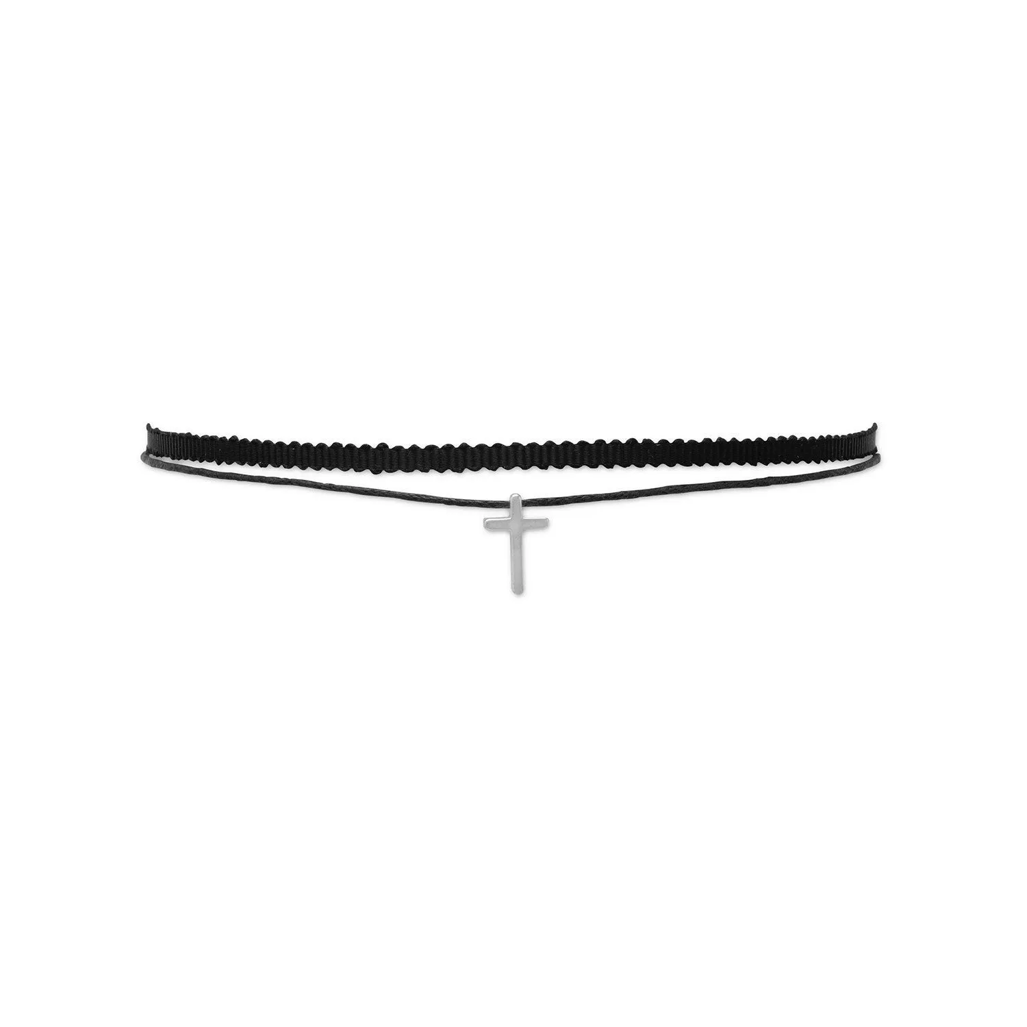 Double Strand Fashion Choker w/Cross Slide