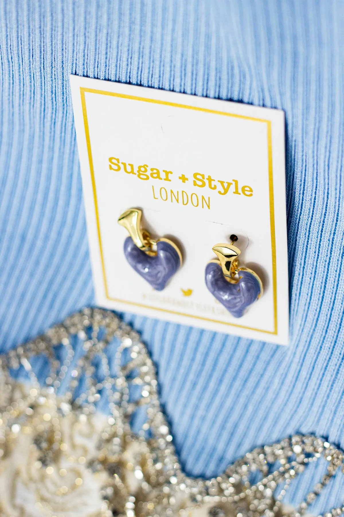 Drop Heart Dangle Earrings