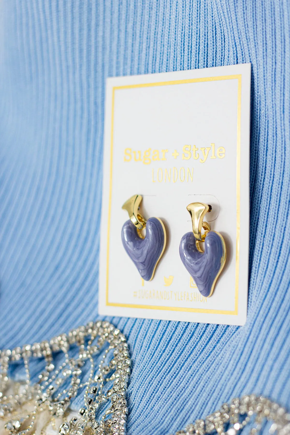 Drop Heart Dangle Earrings