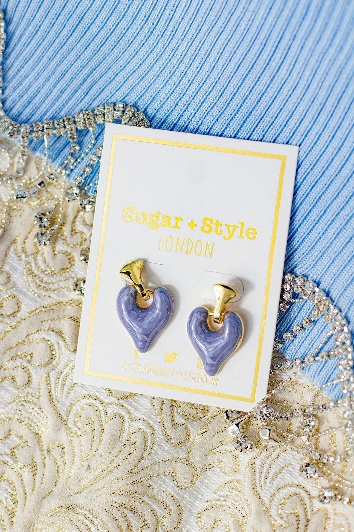Drop Heart Dangle Earrings