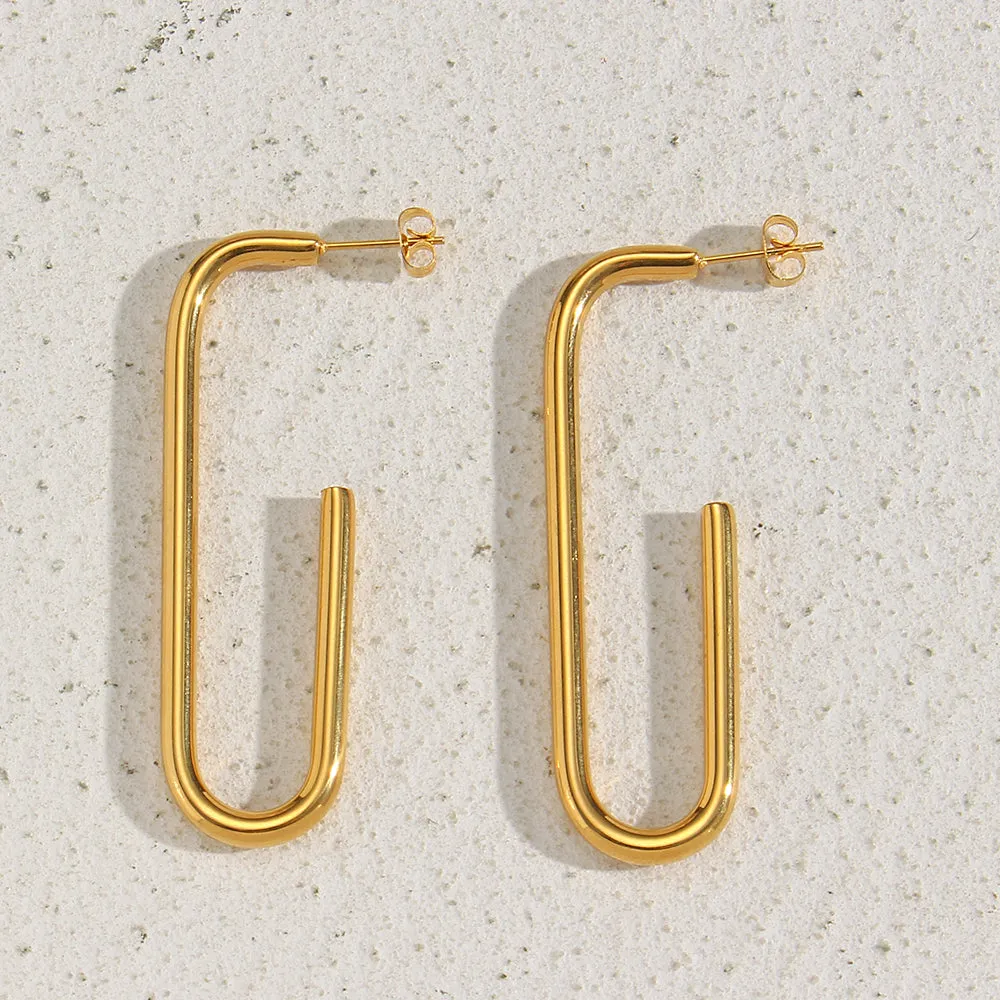 Elongated Hoop Earrings