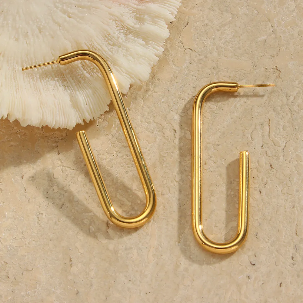 Elongated Hoop Earrings