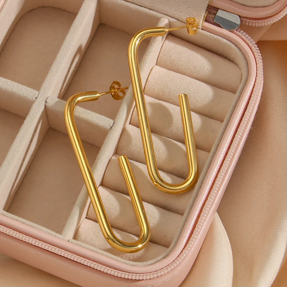 Elongated Hoop Earrings