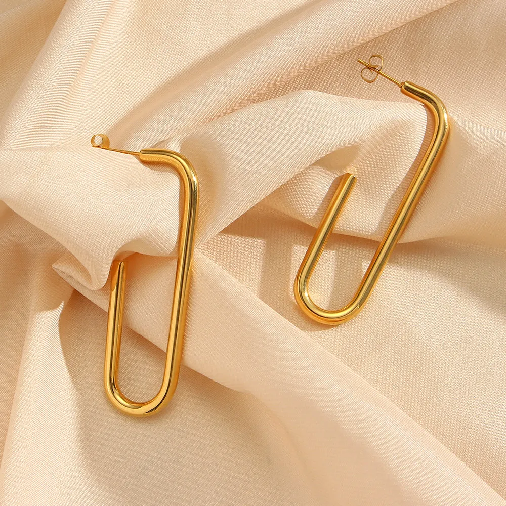 Elongated Hoop Earrings