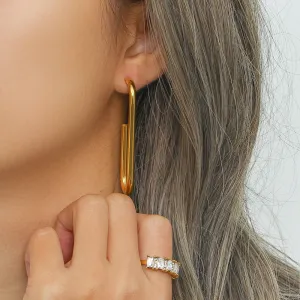 Elongated Hoop Earrings
