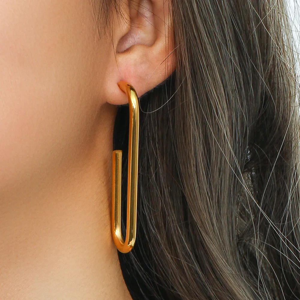 Elongated Hoop Earrings