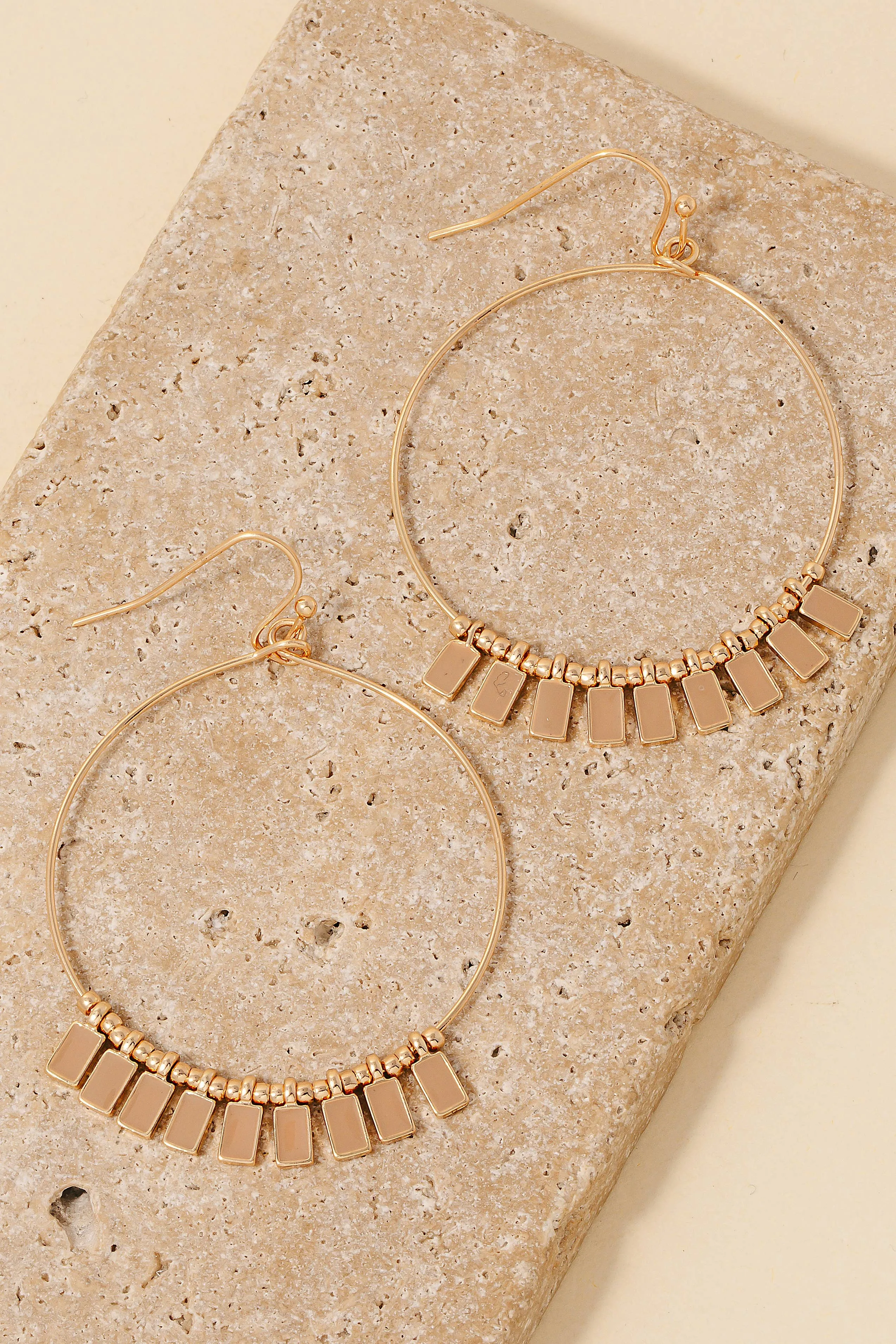 Epoxy Charms Hoop Dangle Earrings
