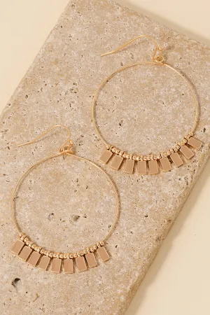Epoxy Charms Hoop Dangle Earrings