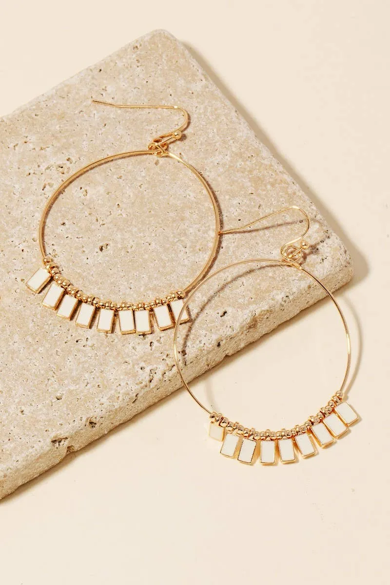 Epoxy Charms Hoop Dangle Earrings