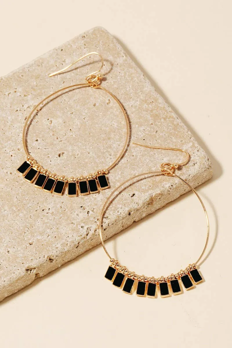 Epoxy Charms Hoop Dangle Earrings