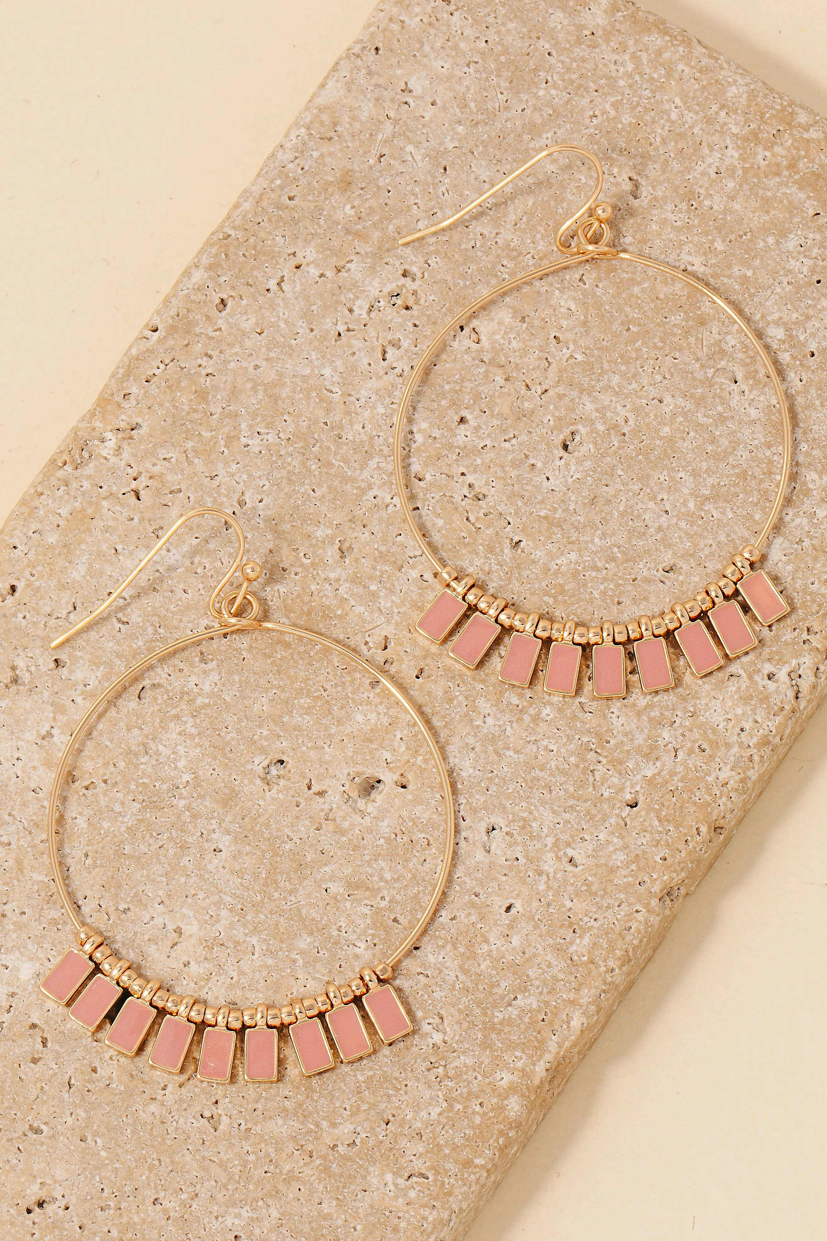 Epoxy Charms Hoop Dangle Earrings