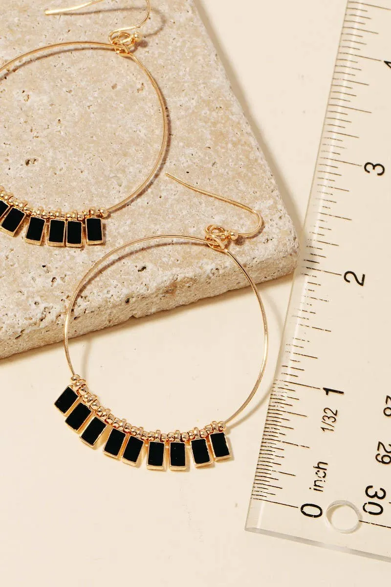 Epoxy Charms Hoop Dangle Earrings