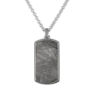 Esquire Meteorite Tag Pendant Necklace Set in Sterling Silver, 22"