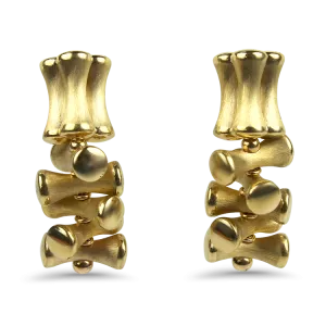 Estate 14k Yellow Gold Bone-Style Dangle Earrings