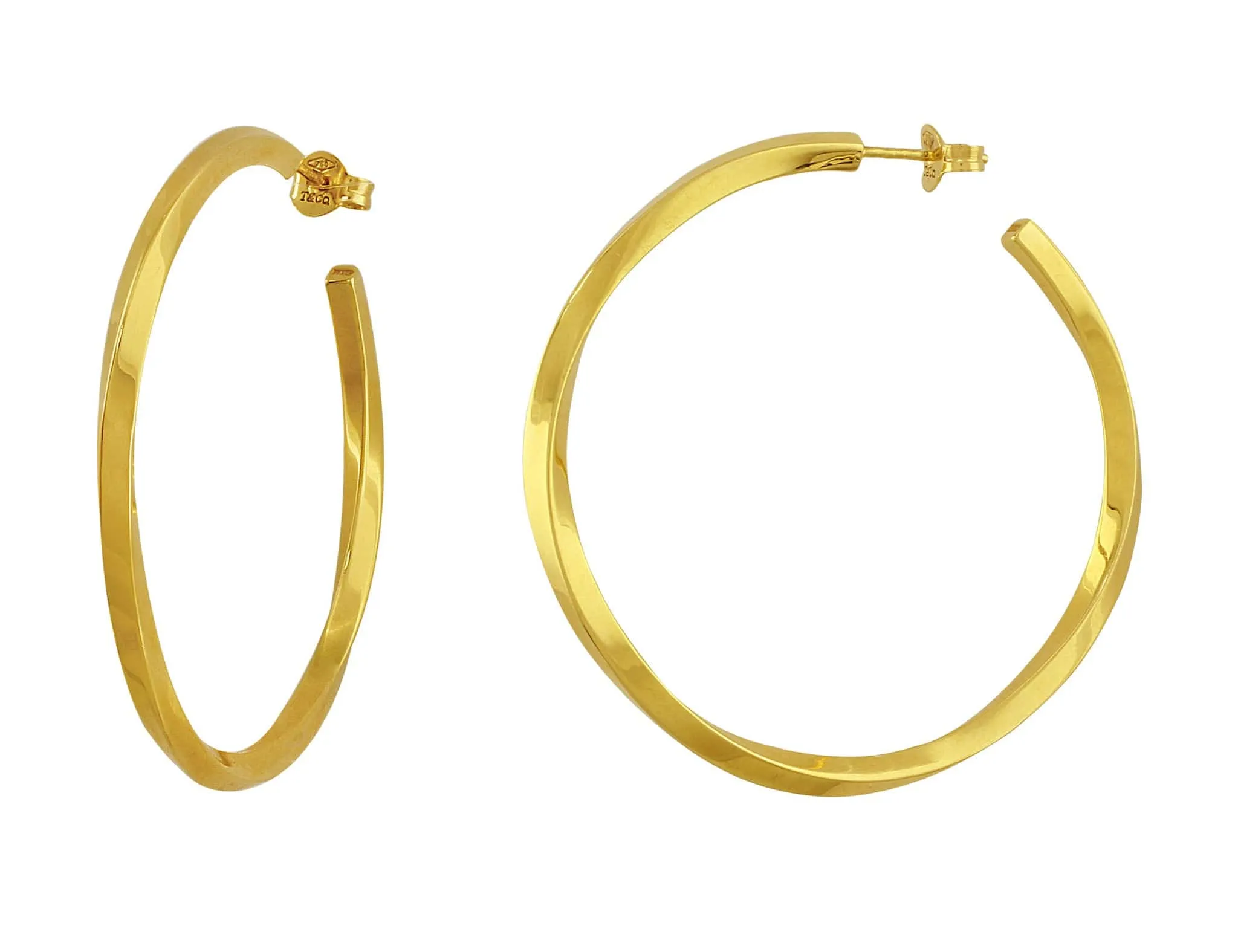 Estate Tiffany & Co. Yellow Gold Twist Hoop Earrings