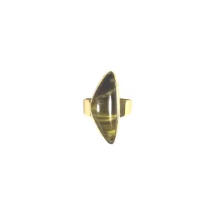 Estate Tiger's Eye Gold Ring