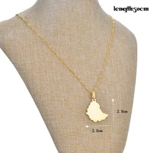 Ethiopian Map Unisex Pendant Necklaces