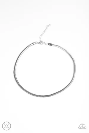 Flat Out Fierce Silver Paparazzi Choker Necklace
