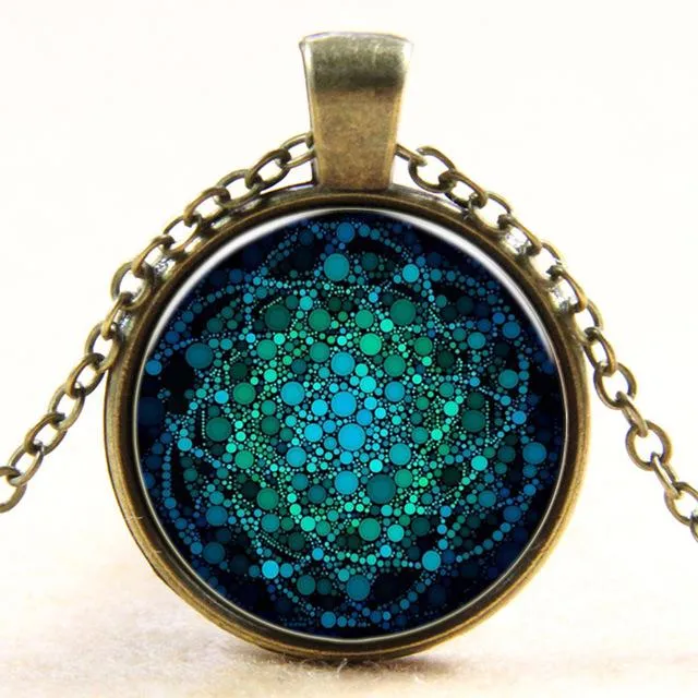 Flower of Life Yoga Chakra Mandala Necklace