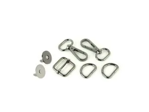 Ginger or Myrna Hardware Kit Gunmetal --- Sallie Tomato