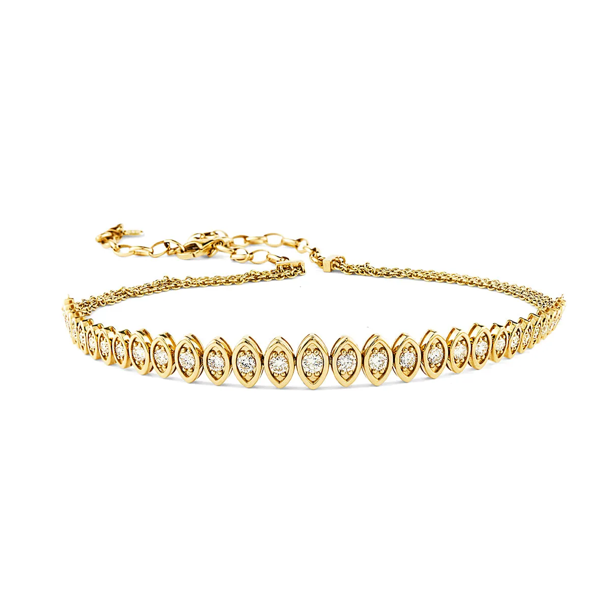 Gold & Diamond Marquise Eye Choker