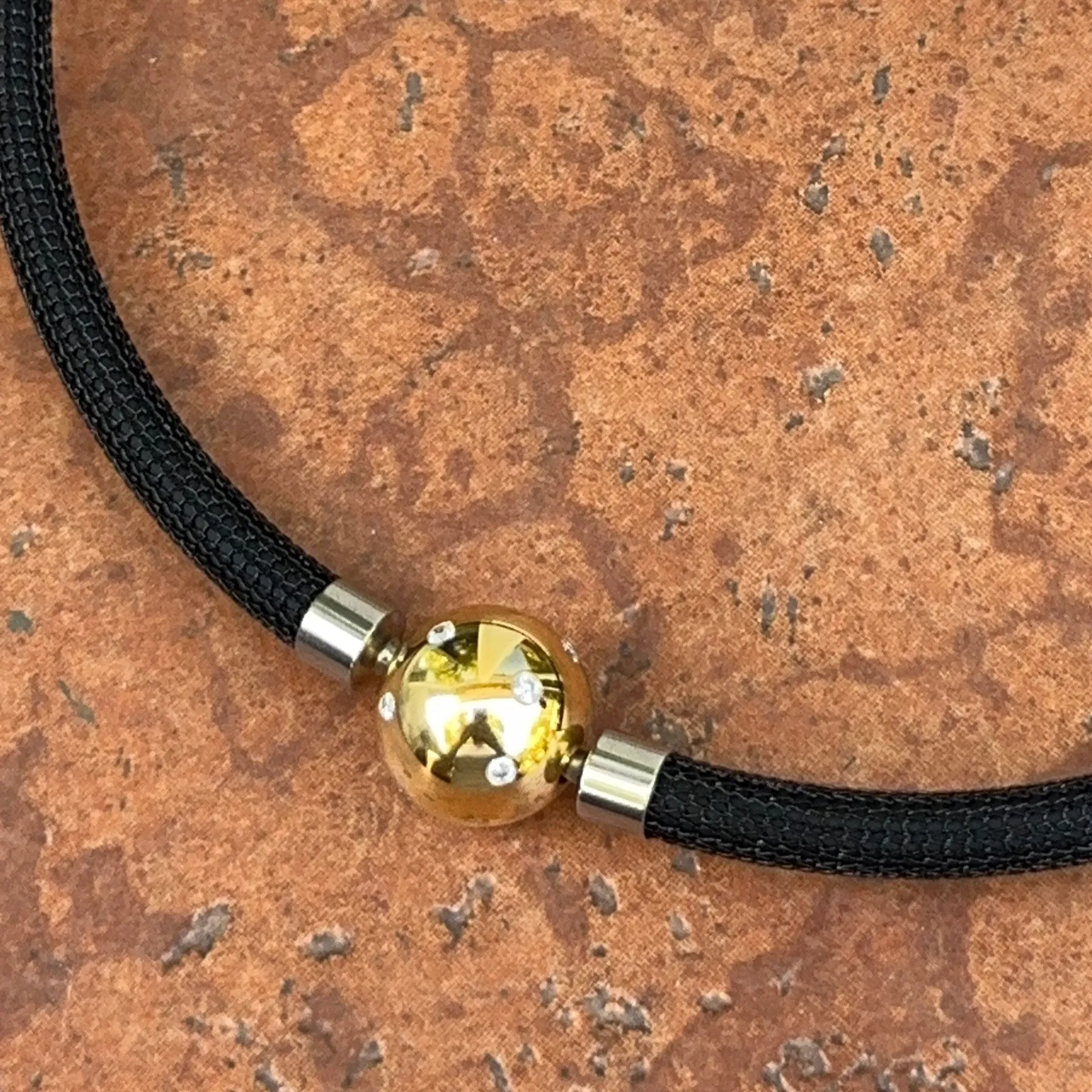 Gold Plated Stainless Steel 16mm Gypsy Set CZ Ball Swap Pendant