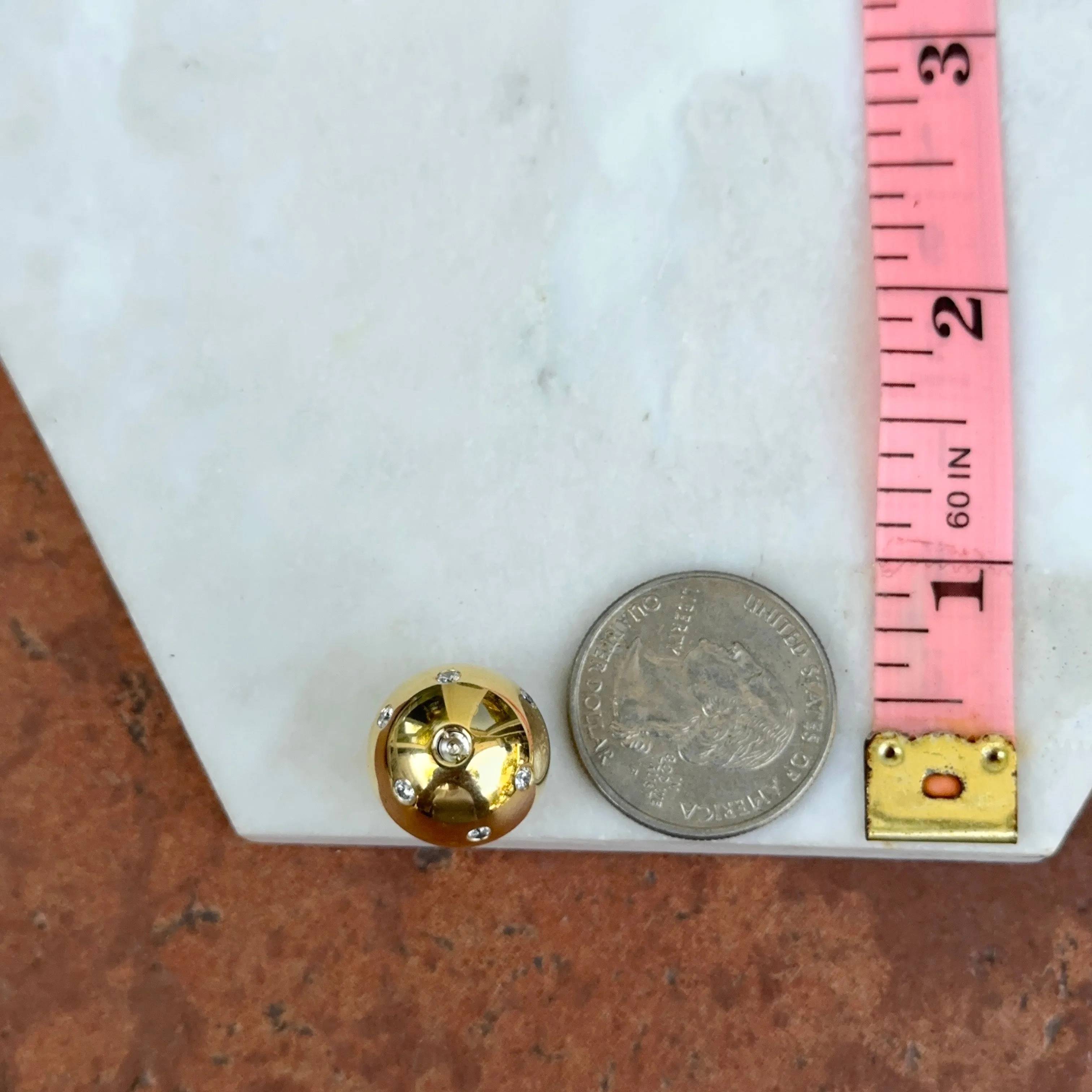 Gold Plated Stainless Steel 16mm Gypsy Set CZ Ball Swap Pendant