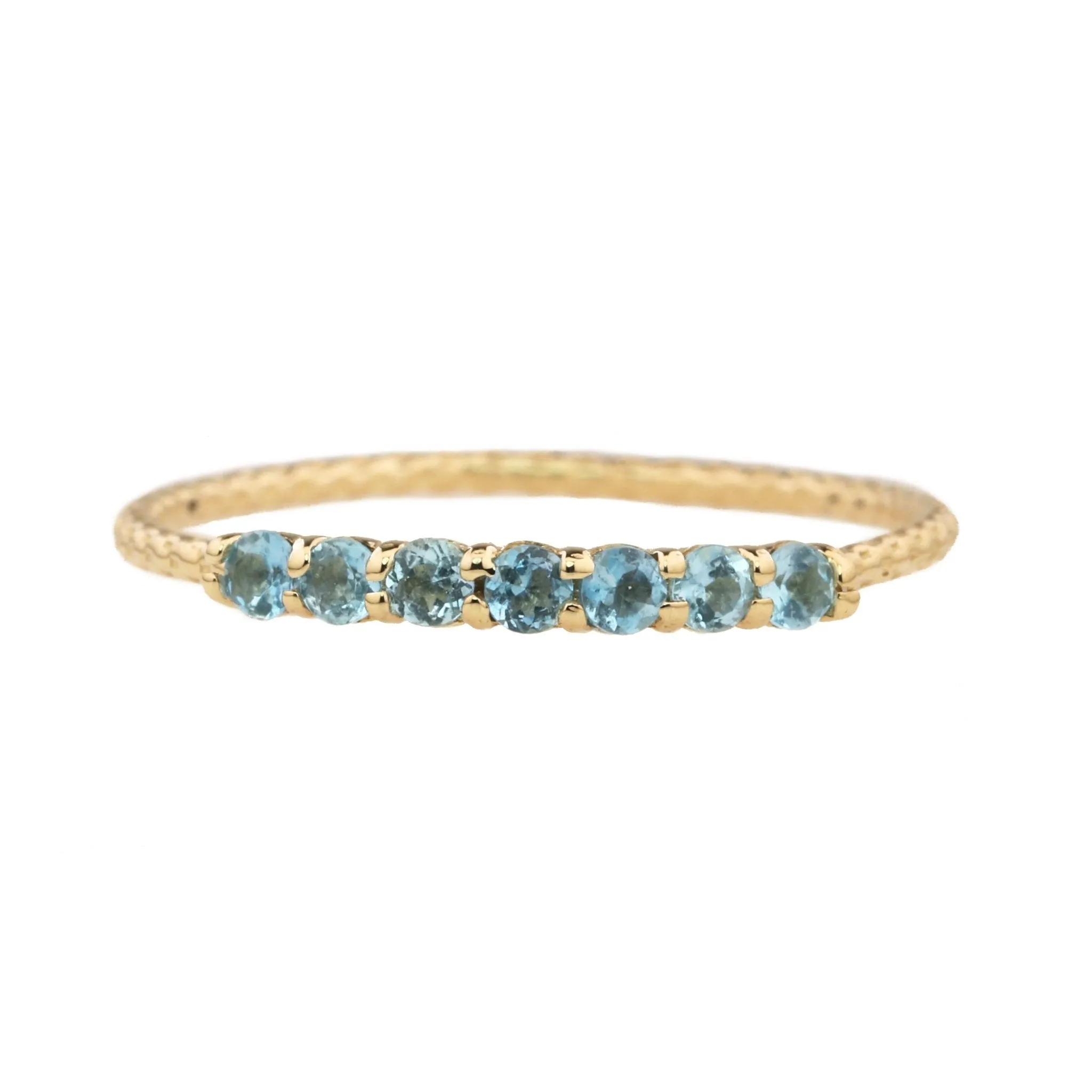 Gold "Antique Waif" Ring with Aquamarines