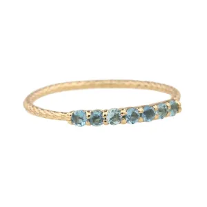Gold "Antique Waif" Ring with Aquamarines