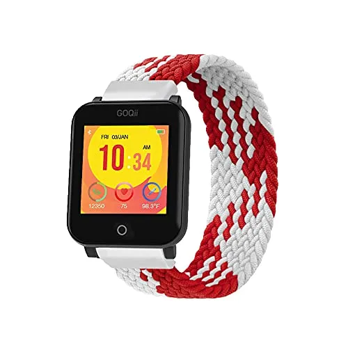 GOQii Smart Vital Junior for Kids Fitness (Cherry and Cream) GOQii Smart Vital Fitness SpO2, Body Temperature and Blood Pressure Tracker with 3 Months Personal Coaching