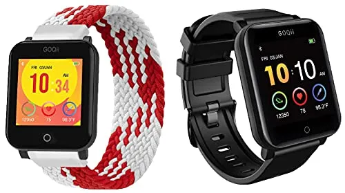 GOQii Smart Vital Junior for Kids Fitness (Cherry and Cream) GOQii Smart Vital Fitness SpO2, Body Temperature and Blood Pressure Tracker with 3 Months Personal Coaching