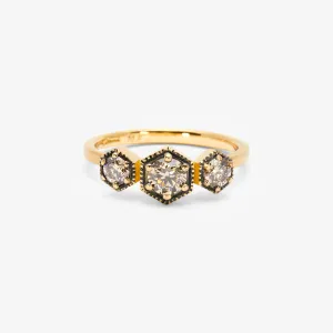Grand Brown Diamond Triple Hexagon Ring | R8402BR
